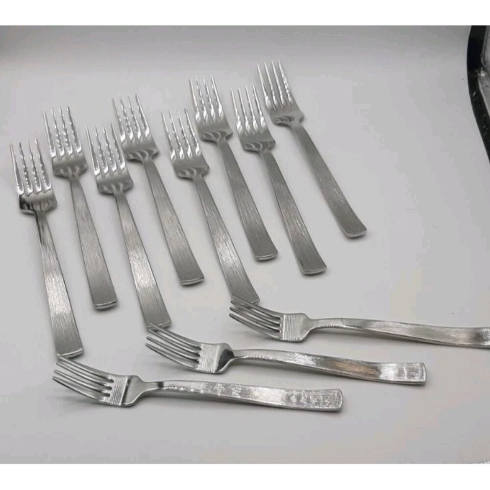 Gourmet Settings Wheat Glossy 18/10 Dinner Fork Salad Fork Discontinued 11 Piece